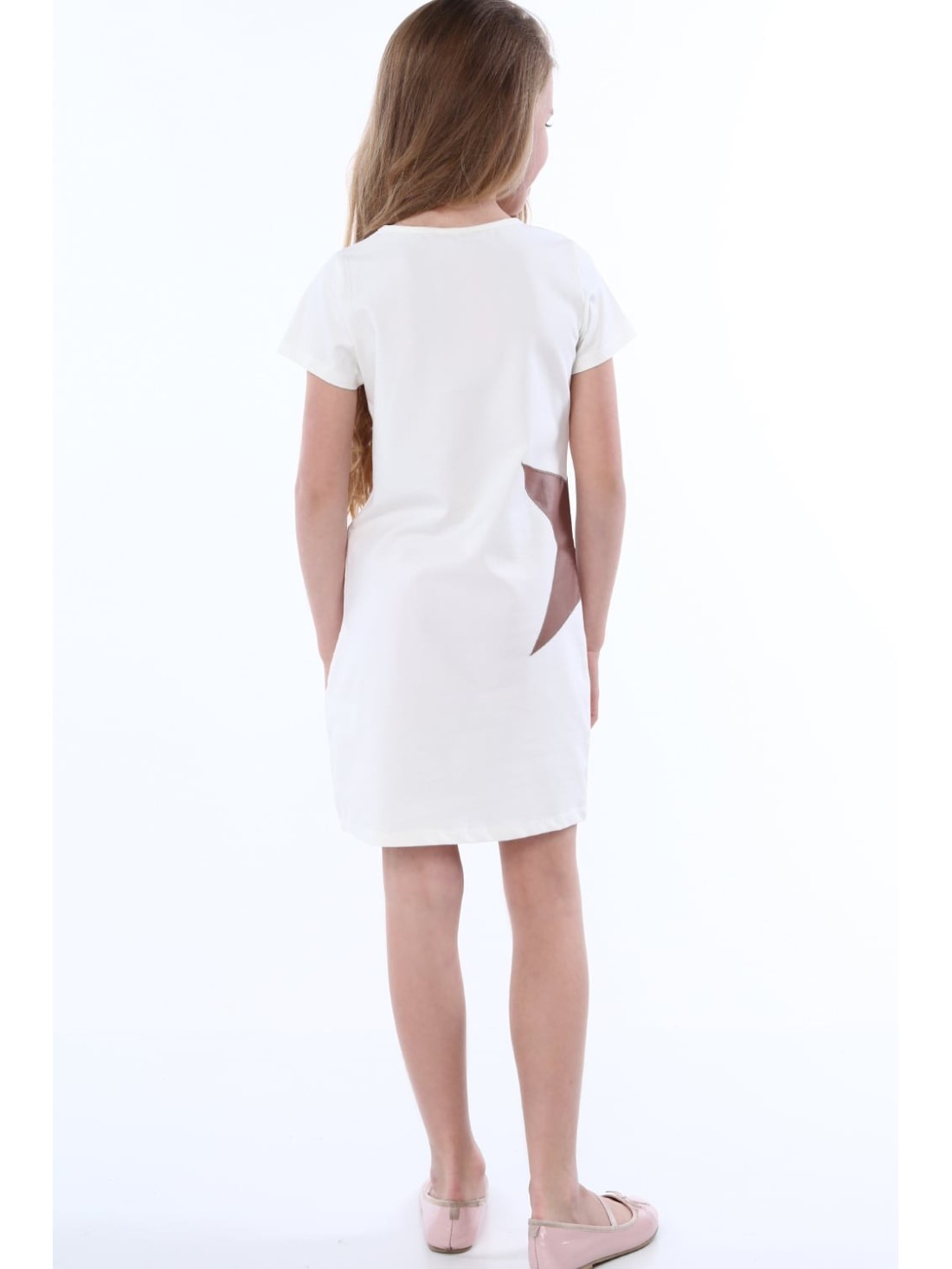 Cream dress with a star NDZ8245 - Online store - Boutique